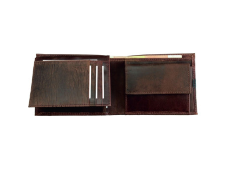 Alassio Portefeuille, cuir, format paysage, marron foncé
