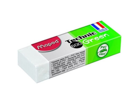 Maped Gomme en plastique Technic 600 Green, blanc