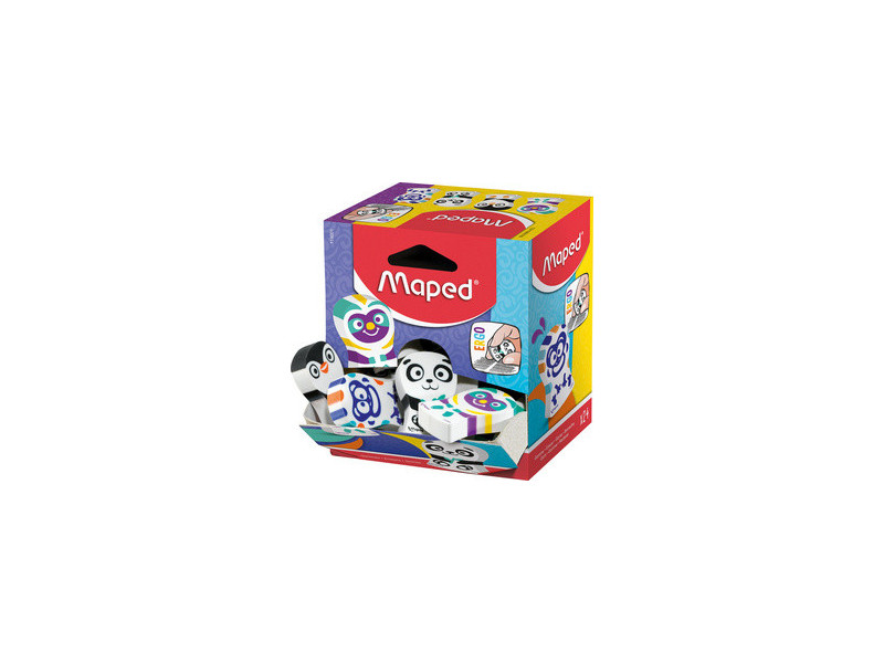 Maped Gomme en plastique ERGO FUN, présentoir de 24