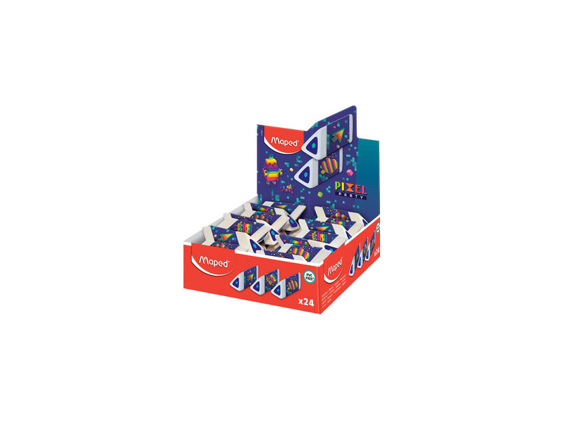 Maped Gomme en plastique Pyramide PIXEL PARTY, présentoir