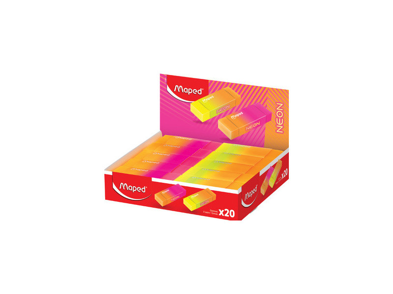Maped Gomme en plastique NEON, présentoir de 20