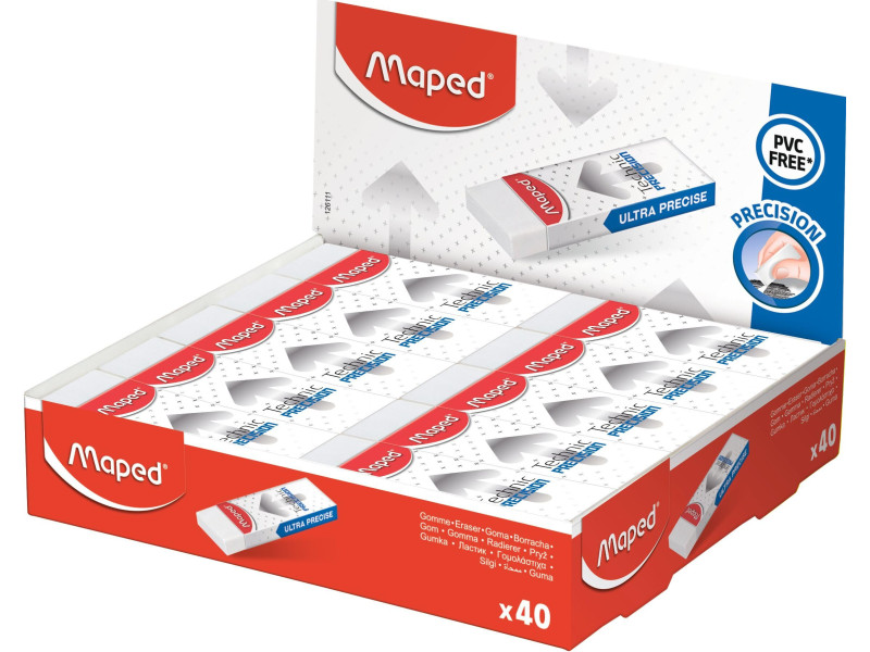 Maped Gomme en plastique Technic PRECISION, présentoir de 40