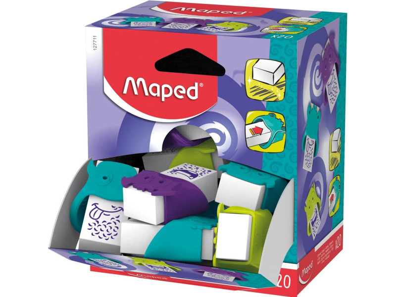 Maped Gomme en plastique LITTLE MONSTER, présentoir de 20