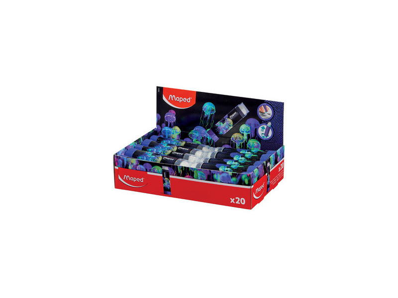 Maped Gomme en plastique DEEPSEA PARADISE, présentoir de 20