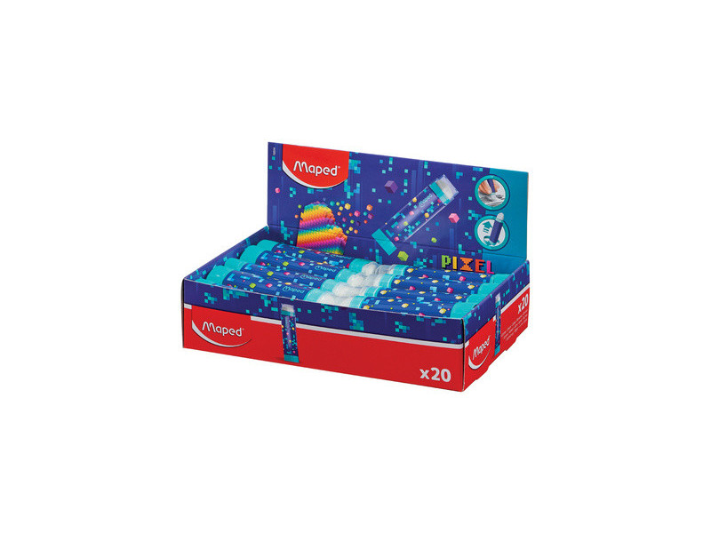 Maped Gomme en plastique PIXEL PARTY, présentoir de 20