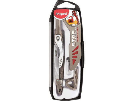 Maped Boîte de compas Stop System, 3 pièces, rouge