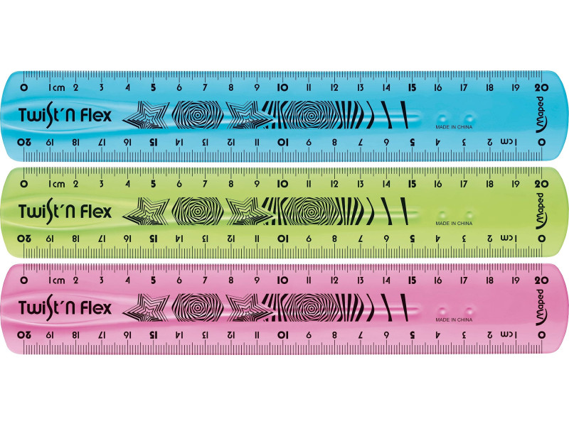 Maped Règle plate Twist'n Flex, 200 mm, incassable, flexible