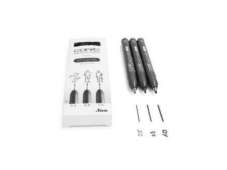 COPIC Feutre fin MULTILINER, set de 3, noir