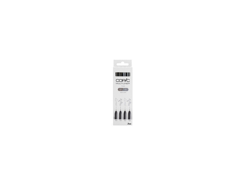 COPIC Feutre fin MULTILINER, set de 4, gris