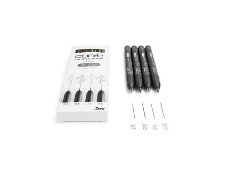 COPIC Feutre fin MULTILINER, set de 4, gris