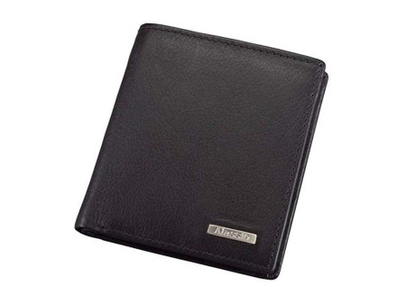 Alassio Mini portefeuille, cuir, format haut, noir