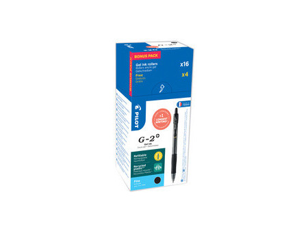 PILOT Stylo roller à encre gel G-2 PLUS 05, VALUE PACK, noir