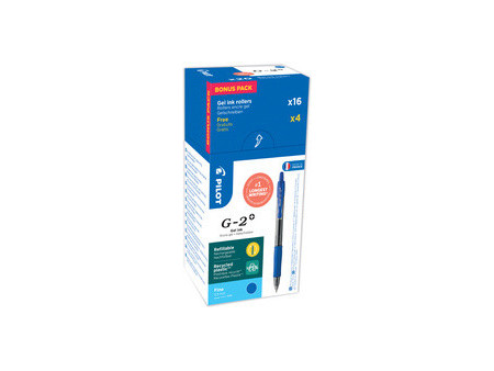 PILOT Stylo roller à encre gel G-2 PLUS 05, VALUE PACK, noir