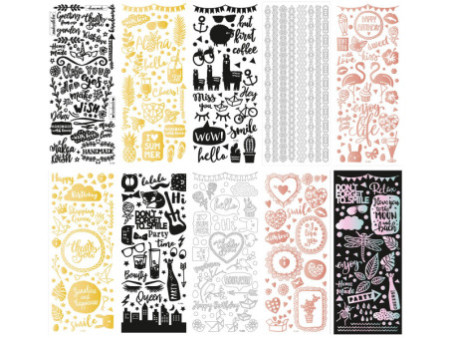 folia Autocollant relief 'DIVERS', format feuille 100x240mm