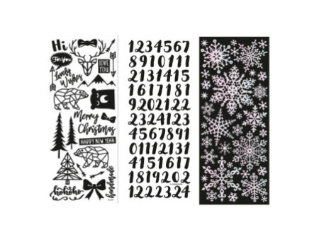 folia Sticker en relief NOEL, format feuille: 100 x 240 mm