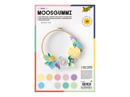 folia Gommette en mousse PASTEL, non autocollant 10 feuilles