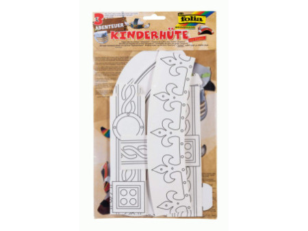folia Kit de chapeaux pour enfants 'AVENTURE', carton, blanc