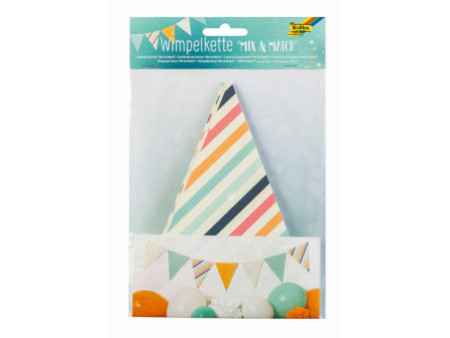 folia Guirlande de fanions 'Mix & Match', en carton imprimé
