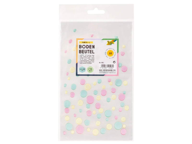 Folia Sachet à fond plat 'Pois', dimensions: (L)145x(H)235mm