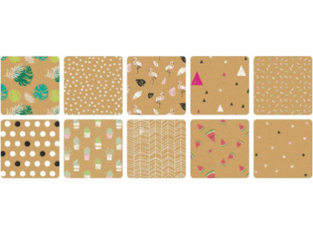 folia Bloc de papier à motifs 'Papier kraft', A4