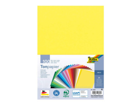 folia Papier de couleur, A4, 130 g/m2, assorti de 25