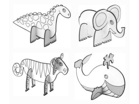 folia Personnage en carton à assembler 'Animaux', carton