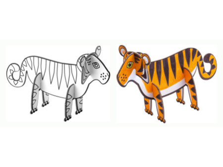 folia Personnage en carton à assembler 'Animaux', carton