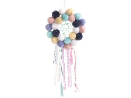 folia Pompon en laine 'Pastell', 24 pièces, assorti