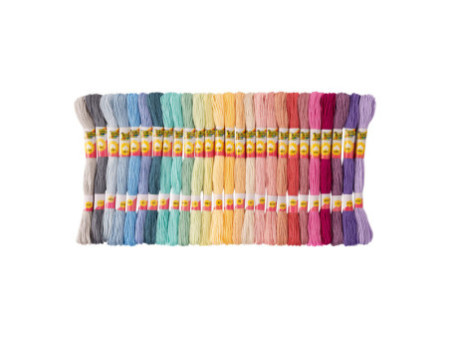 folia Fil à broder 'Pastell', 52 échevettes de 8 m, assorti