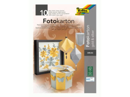 folia Bloc de carton de bricolage, A4, 300 g/m2, or & argent
