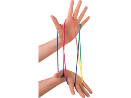 folia Jeu de ficelle 'FingerTwist', 160 cm, arc-en-ciel