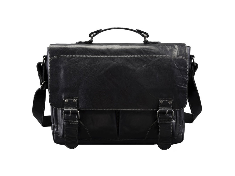 PRIDE&SOUL Sac à bandoulière 'Business Sac XL', cuir, noir