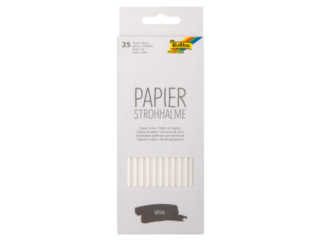 folia Paille en papier 'WHITE', longueur : 200 mm