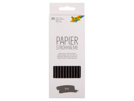 folia Paille en papier 'BLACK', longueur : 200 mm