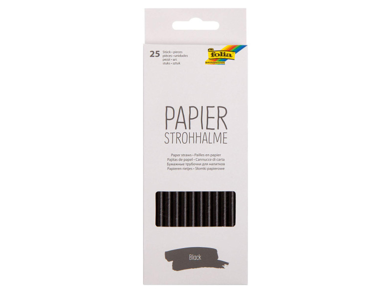 folia Paille en papier 'BLACK', longueur : 200 mm