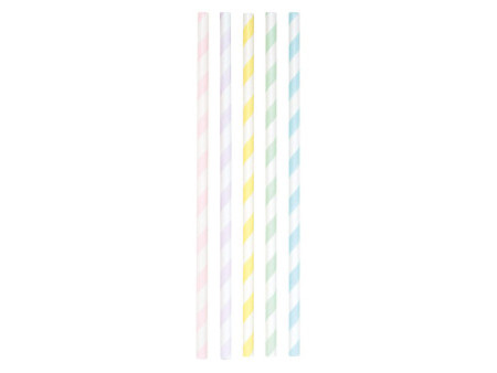 folia Paille en papier 'PASTEL STRIPES', longueur : 200 mm