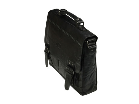 PRIDE&SOUL Sac à bandoulière 'Business Sac L', cuir, noir