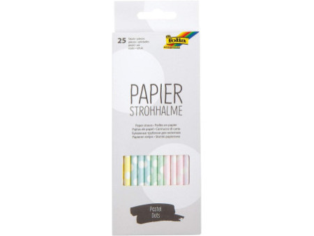folia Paille en papier 'PASTEL DOTS', longueur : 200 mm