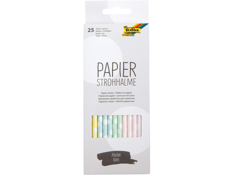 folia Paille en papier 'PASTEL DOTS', longueur : 200 mm