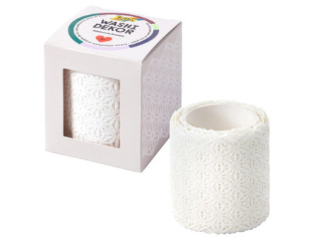 folia Bordure décorative décor Washi 'FLEURS', blanc