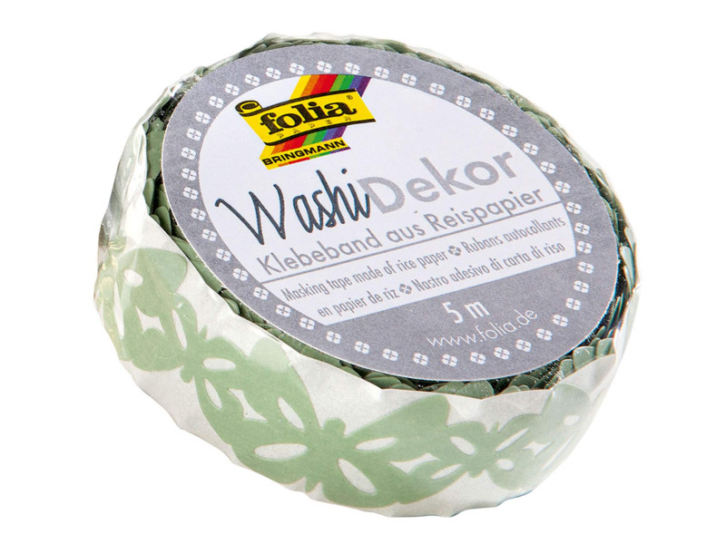 folia Bordure décorative décor Washi 'PAPILLONS', vert