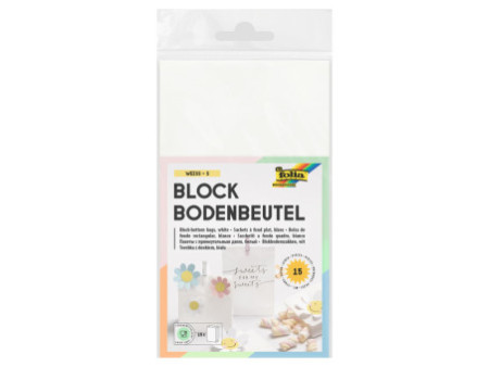 folia Sachet à fond plat en papier, 100 x 55 x 175 mm, blanc