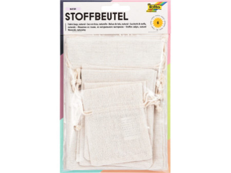 folia Sachet en tissu NATURE, assorti dans 3 tailles