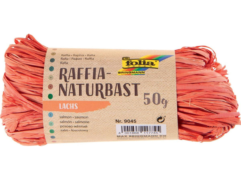 folia Raphia naturel, 50 g, saumon