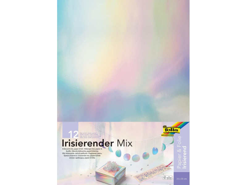 folia Assortiment de papier irisé, 250 x 350 mm