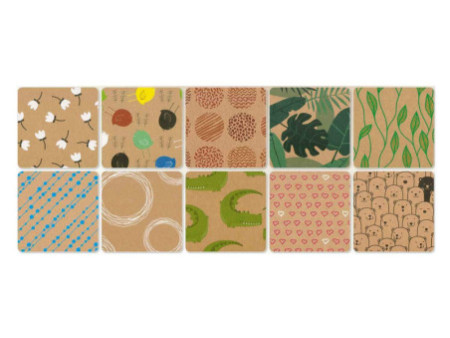folia Bloc à motifs 'Papier kraft II', A4, 20 feuilles