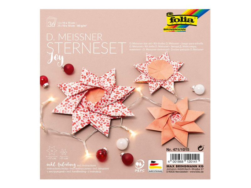 folia Set d'étoiles à plier 'Joy' (technique Meissner)