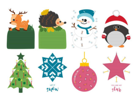 folia Kit de motifs à tresser 'XMAS', A4, 12 feuilles