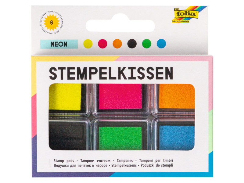 folia Tampon encreur set 'Fluo', 6 couleurs assorties