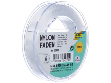 folia Fil nylon sur bobine, 0,5 mm x 100 m, transparent